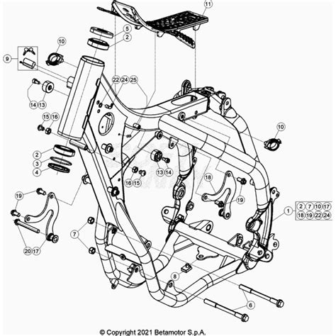 CHASSIS BETA 300 RACING 2024 AVEC MICROFICHES ET VUES ECLATEES DUBOST