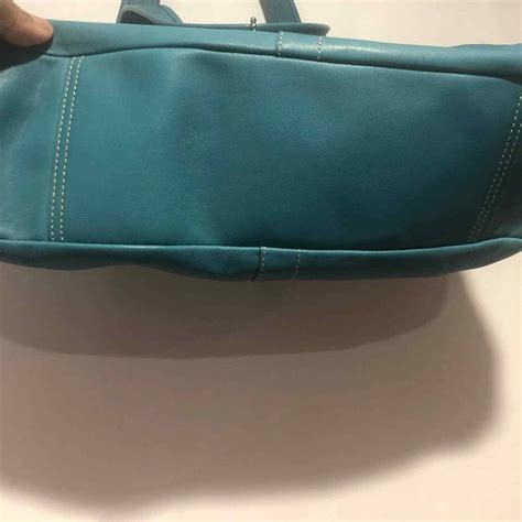 Coach Kiss Snap Lock Leather Hobo Bag Teal Blue W Co Gem