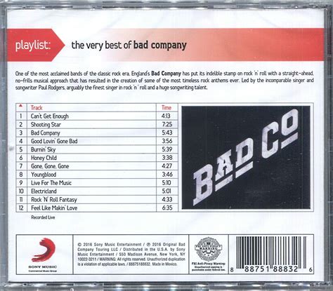 Playlist Very Best Of By Bad Company Cd 2016 For Sale Online Ebay