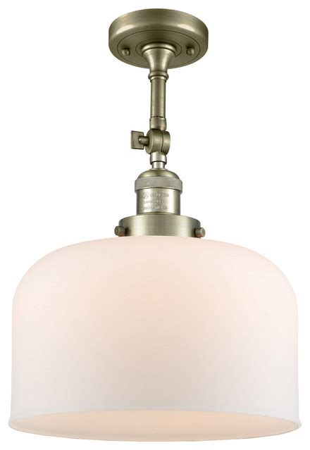 Franklin Restoration X Large Bell Light Semi Flush Mount In Antique