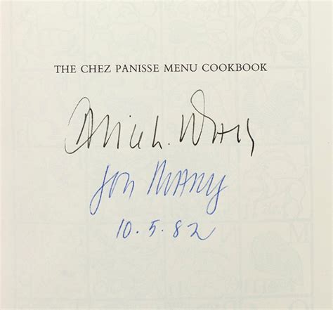 Chez Panisse Menu Cookbook Alice Waters First Edition Signed