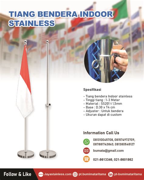 Tiang Bendera Stainless Indoor Indoor Stainless Stainless Steel