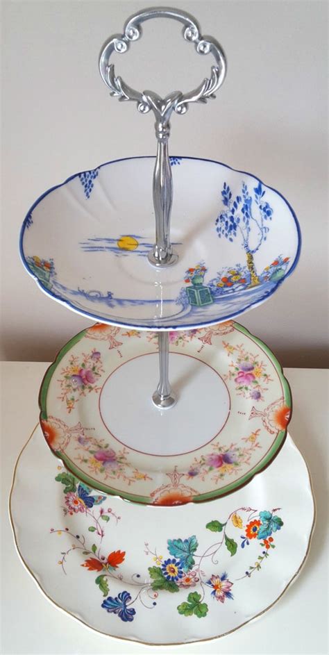 3 Tier Vintage Cake Stand For Afternoon Tea Weddings And