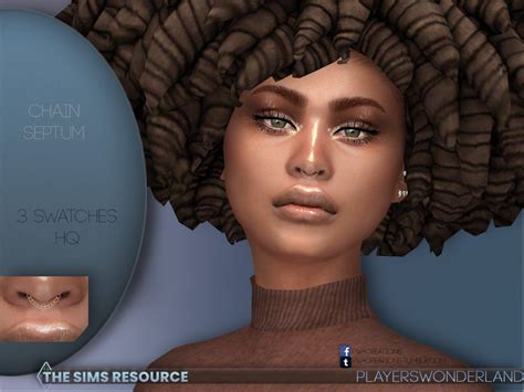 The Sims Resource Chain Septum Female Piercings Septum Sims 4