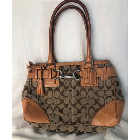 Coach Bags Coach Vintage Signature Canvas Leather Brown Bag Poshmark