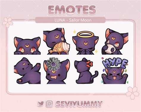 Luna Emotes Sailor Moon Twitch Discord Etsy Australia