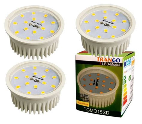 Trango Led Einbaustrahler 3er Pack Mo15sd 3 Ultra Flach 5watt 3 Stufen