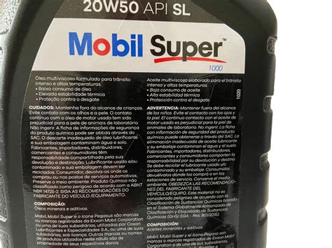 Óleo Motor 20W50 Mobil Super 1000 API SL Fast Oleo Lubrificantes