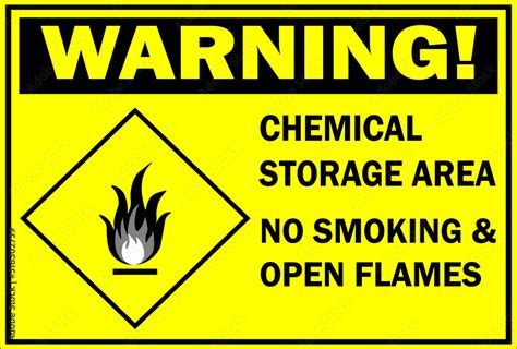 Chemical storage area warning sign printable vector Stock Vector ...