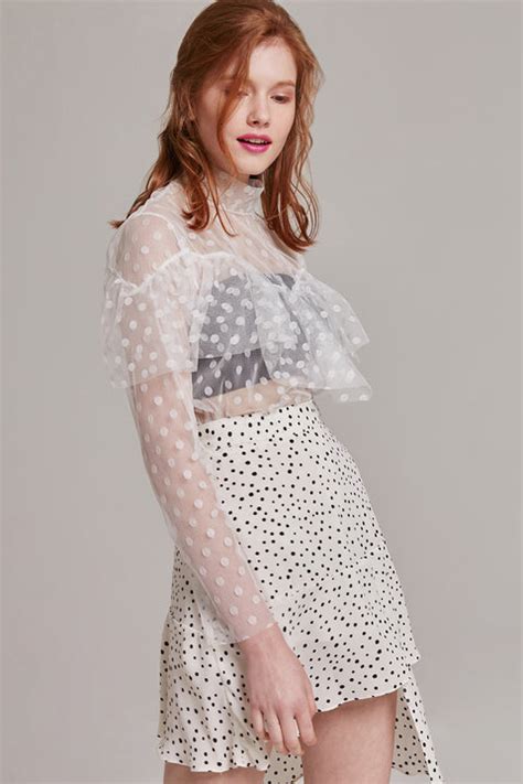 Claire Polka Dot Ruffle Top Oroshe