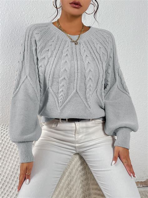 Light Grey Casual Collar Long Sleeve Fabric Plain Pullovers Embellished