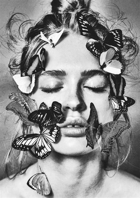 Pin By Kong On Erin Art Photography Portrait Black And White Portraits Butterfly Art