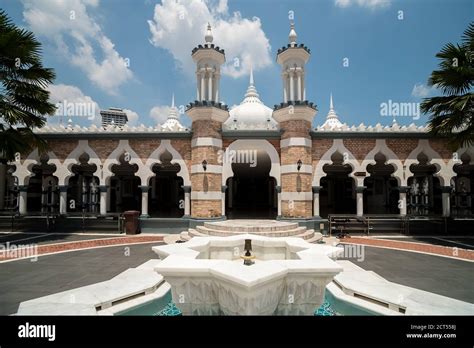 March Facade Of Masjid Jamek Mosque In Kuala Lumpur Malaysia