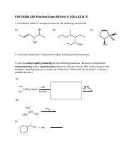 Orgo Practice Exam 3 Part 2 Pdf F19 CHEM 12A Practice Exam 3 Part B