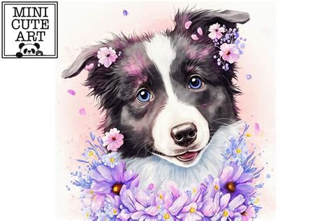 Border Collie Watercolor Clipart Portrait Dog  2484738