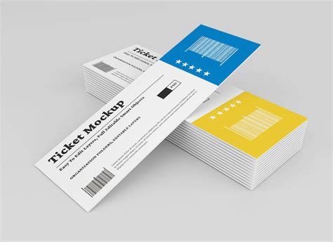 Premium PSD | Ticket mockup design isolated