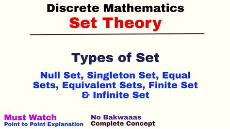 5 Types Of Set Null Set Singleton Set Equal Set Equivalent Set