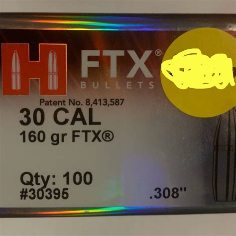 Hornady FTX - 30 Cal - .308 - 160gr FTX - 30-30 WIN - Box of 100 (3039 ...