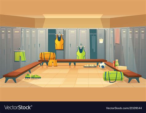 Changing Room With Lockers For Sports Royalty Free Vector