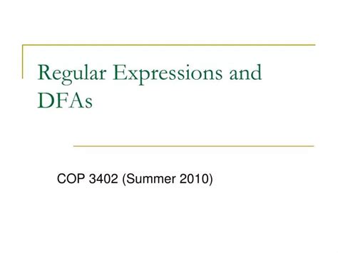 Ppt Regular Expressions And Dfas Powerpoint Presentation Free Download Id6708678