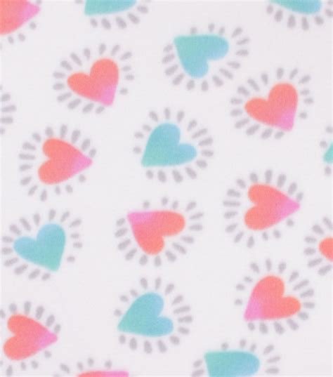 Valentines Day Blizzard Fleece Fabric Hearts On White Joann Fabric