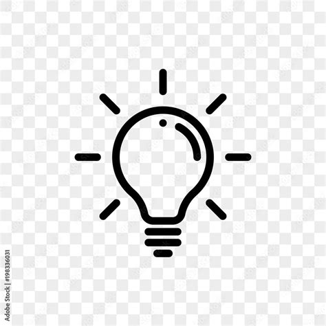 Lamp Light Bulb Icon On Transparent Background Vector Lightbulb Lamp