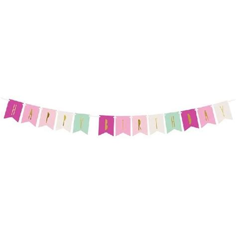 Pink Themed Birthday Flag Banner Unique Party Supplies Unique Party