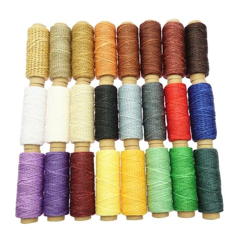 24Color 50m Leather Sewing Wax Thread Hand Stitching Cord Craft DIY