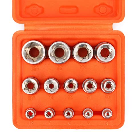 Buy Casoman Pieces Female E Torx Star Socket Set With Rail Female