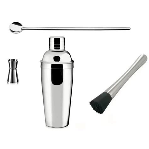 Kit Bar Coqueteleira Drink Bartender Profissional 500ml Inox Caipirinha