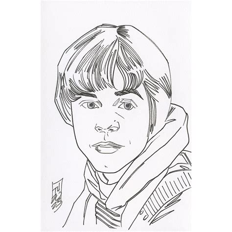 Luke Skywalker Star Wars Signed Original Drawing By Tom Hodges 11 Pristine Auction