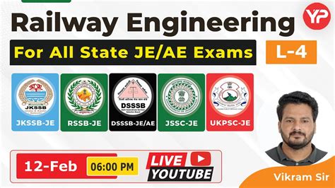 Railway Engg L4 All State JE AE Exams JKSSB JE DSSSB JE RSSB