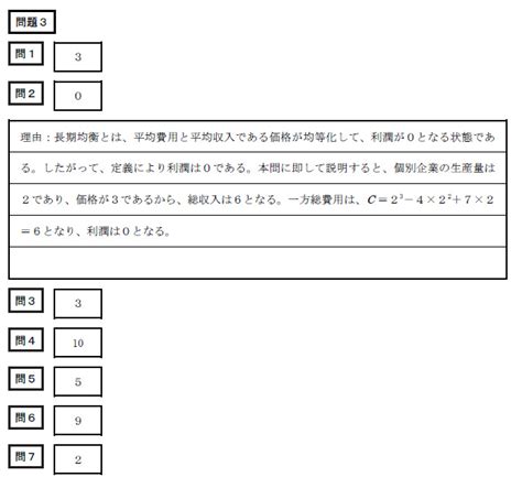 令和4年 公認会計士 試験 論文式試験解答 経済学