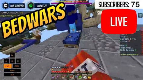 Minecraft Nethergames Bedwars Skywars Live Now Join My Game And Be