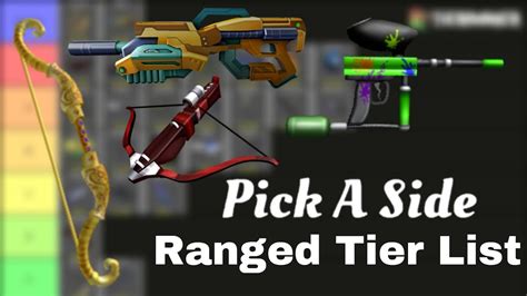 Pick A Side Tier List Ranged Weapons Only Youtube