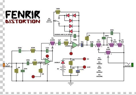 Wiring Diagram Guitar Amplifier Effects Processors Pedals Distortion