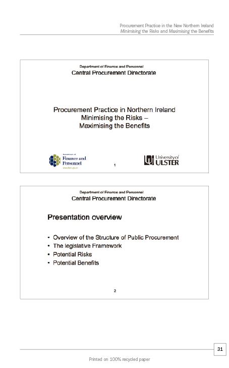 Northern Ireland Assembly Committee For Finance And Personnel Report