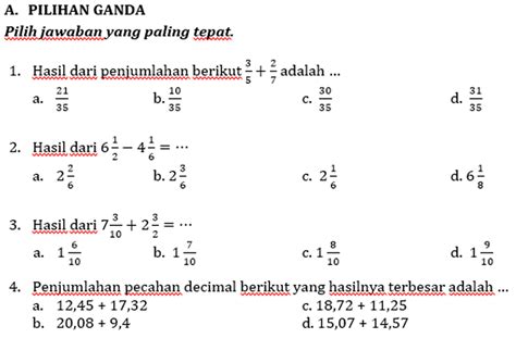 Soal Ulangan Matematika Kelas 4 Homecare24