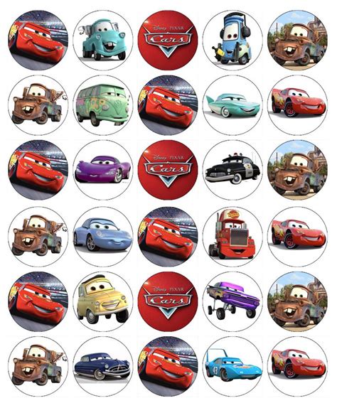 30 X Disney Cars Cupcake Toppers Edible Wafer Paper Fairy Cake Toppers