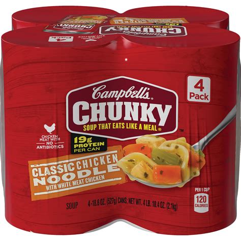 Campbell's Chunky Soup, Classic Chicken Noodle Soup, 18.6 Ounce Can ...