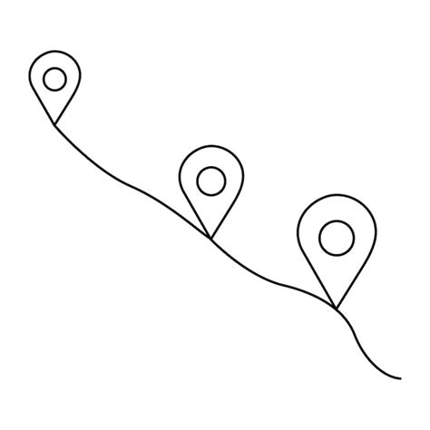 Premium Vector Continuous One Line Drawing Of Route Maps And Location