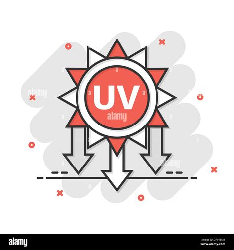 Uv Radiation Icon In Comic Style Ultraviolet Cartoon Vector