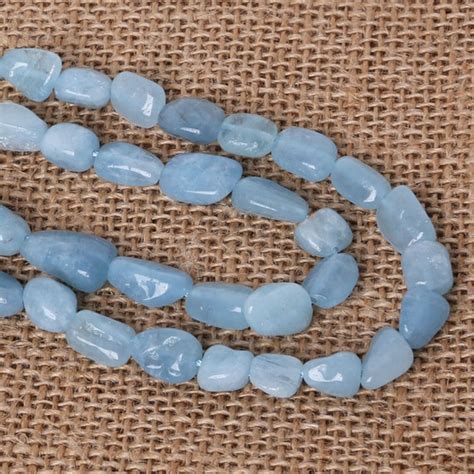 Aquamarine Nugget Beads