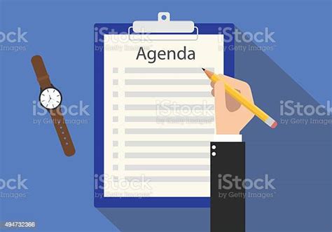 Agenda Meeting To Do List On Clipboard Stock Illustration Download