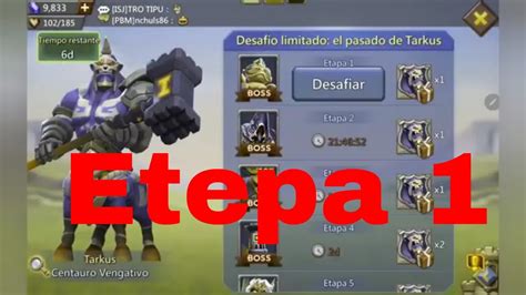 Lords Mobile Desaf O Limitado El Pasado De Tarkus Etapa Autom Tico