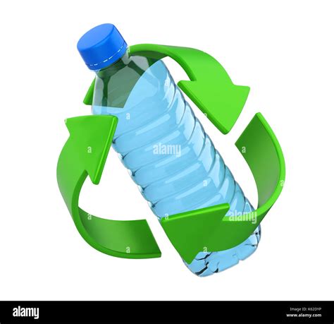 Reciclar cartel con botella de plástico aislado Fotografía de stock Alamy