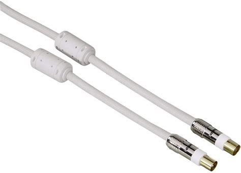 Hama Antennen Kabel Koax Stecker Koax Kupplung 1 5 m 120 dB Weiß