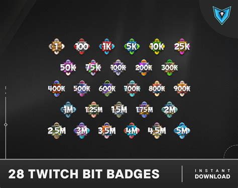 Bits Badges For Twitch Twitch Sub Badges Cheer Badges Twitch Bit
