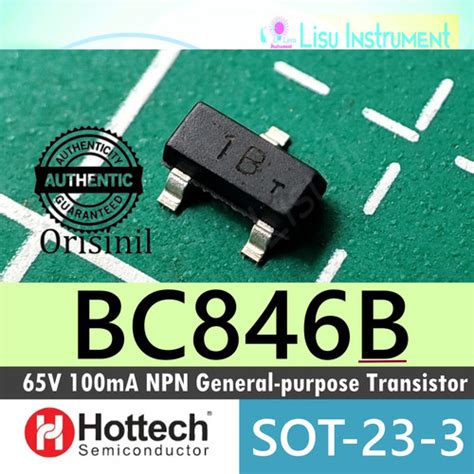 Jual Bc B V Ma Npn Bipolar Transistor Bc B Sot Hottech