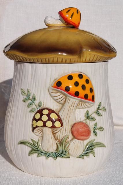 70s Vintage Sears Merry Mushroom Ceramic Canisters Retro Mushrooms